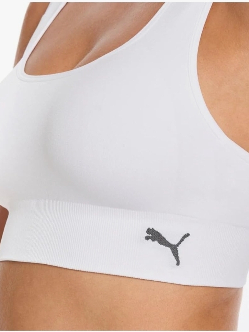 PUMA White Seamless Sports Bra - Picture 2 of 5